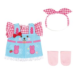 Mell-chan 1851603 Dress-Up Set, Rabbit Denim Dress