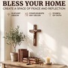 Woodvio - Handmade Wooden Wall Cross, Hand Carved Surface, Catholic