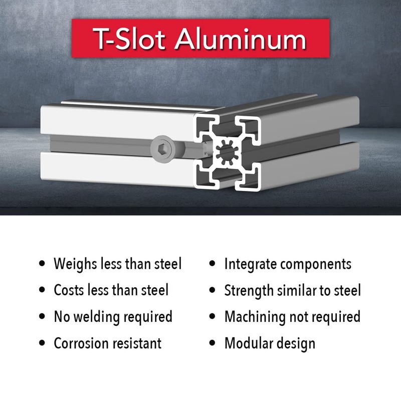 8020, 45-4545, 45 Series 45mm x 45mm 45x45 T-Slotted Aluminum