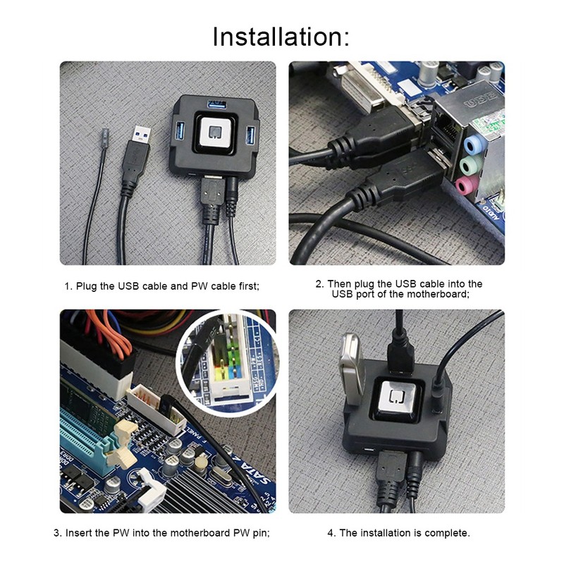 Multi functional USB3.0 Desktop PC Switch Power Reset Button Audio