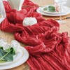 Xiomot 6PCS Table Runner Cheesecloth 10FT Red Boho Gauze Cheese