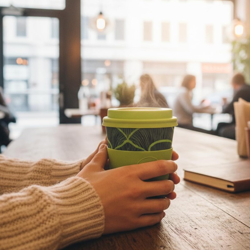 Ecoffee Cup 812 028 Reusable Eco Friendly Cup Saucer 350ml