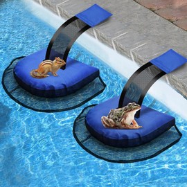 Proxima Direct 2 Pack Animal Saving Escape Ramp, Swimming Pool Floating Animal Saver Rescue Tool for Outdoor Critter Frog Chipmunk (Blue)