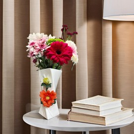 MTME Porcelain vase with Flowers, Memorabilia, Wedding Gifts, Aesthetic Sculpture Home décor (Orange)