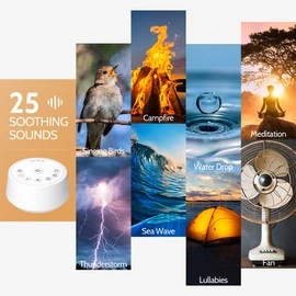Color Noise Sound Machines Sleep White Noise Machine with 25 Soothing Sounds 32 Volume Levels 5 Timers and 4 Sound Categories and Memory Function for Kids Adults and Home