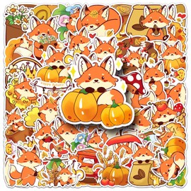 50PCS Stickers for Fox,Fox Stickers,Teens Boys and Girls Sticker Pack Vinyl Skateboard Guitar Door Laptop Luggage Car Bike Water Bottle Birthday Party Supplies Stickers