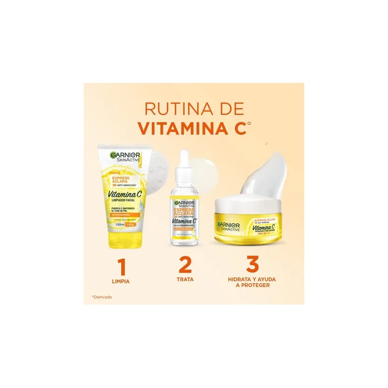 Kit Garnier Express Aclara Serum +crema +gel Con Vitamina C