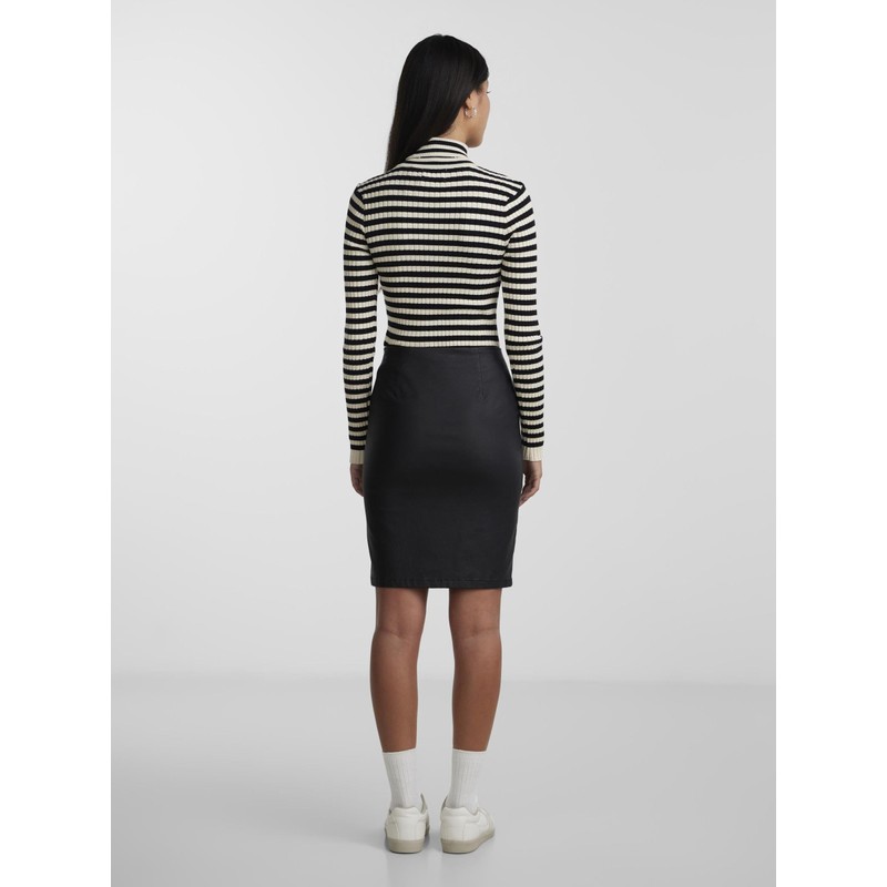 PIECES Women's PCPARO HW Coated Skirt/Noos BC 17092820, black