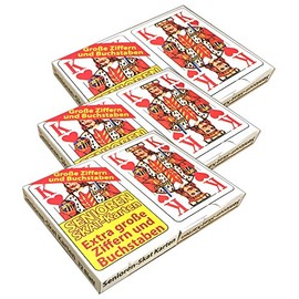 HAC24 3 Packs Senior Skat 2 x 32 Playing Cards Skat Sheet Skat Cards Skat Game