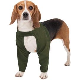 Kuoser Dog Bodysuit After Surgery for Front Legs, Elbow Brace Dog Adjustable Dogs After Surgery Lick Protection (Green, L)