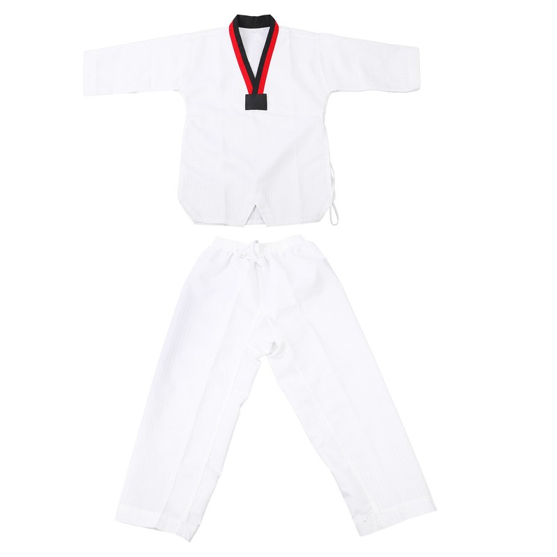 Taekwondo Uniform Striped Model Polyester Cotton with Belt Martial Arts