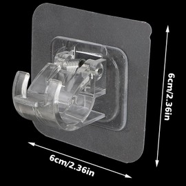 ZZHXSM 4-Pack No Drill Curtain Rod Brackets, Self-Adhesive Curtain Rod Hooks, Adjustable No Nail Curtain Hooks for Bathroom Kitchen Home & Hotel