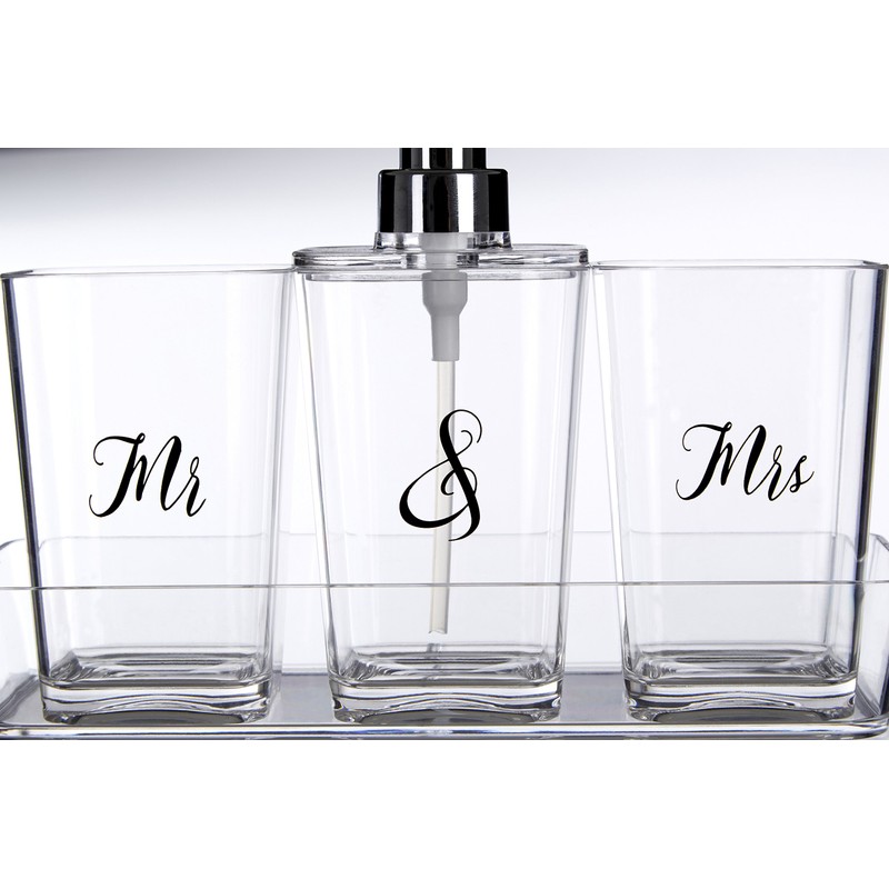 Premier Housewares Mrs Bathroom Set, Polyester/Acrylic, 24 x 10 x