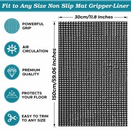 ACUNA Anti Slip Rug Gripper -300 GSM (150 X30cm) | Multipurpose Rug Underlay Carpet Grippers For Hard &Laminate Surface, Non Slip Mat, Shelf Liner, Rug Grippers Roll For Home Car Pallet Shelf (Black)