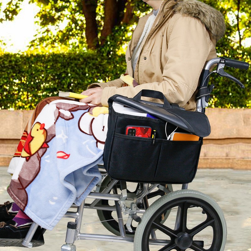 Travel Tote for Carrying Accessories on Wheelchair Rolling Walkers Transport
