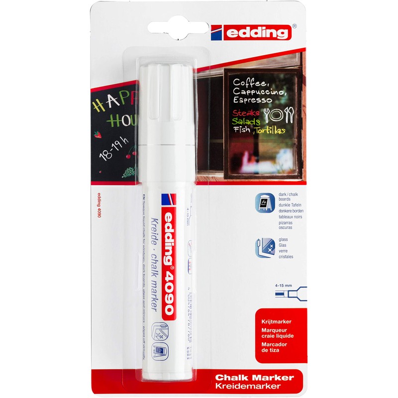 edding 4090 chalk marker - white - 1 chalk pen