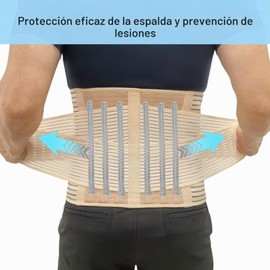 TESETON Faja Lumbar para Hombre y Mujer, Alivia el Dolor Lumbar, Hernia Discal, Ciática y Escoliosis. Malla Transpirable, Soporte Lumbar, Ideal para L