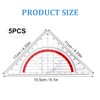 Set of 5 Geometry Triangle, Set Made of Hard Plastic,