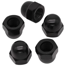 RoyceMart 1/2-13 (10 Pack) Stainless Steel Cap Nuts, Acorn Cap Dome Head Nuts US Standard, Stainless Steel 304 (18-8), UNC Coarse Thread, Black Coated