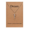 KQOZG Kreuzkette mit Dream-Schriftzug – Christliches Schmuckstück aus Legierung –