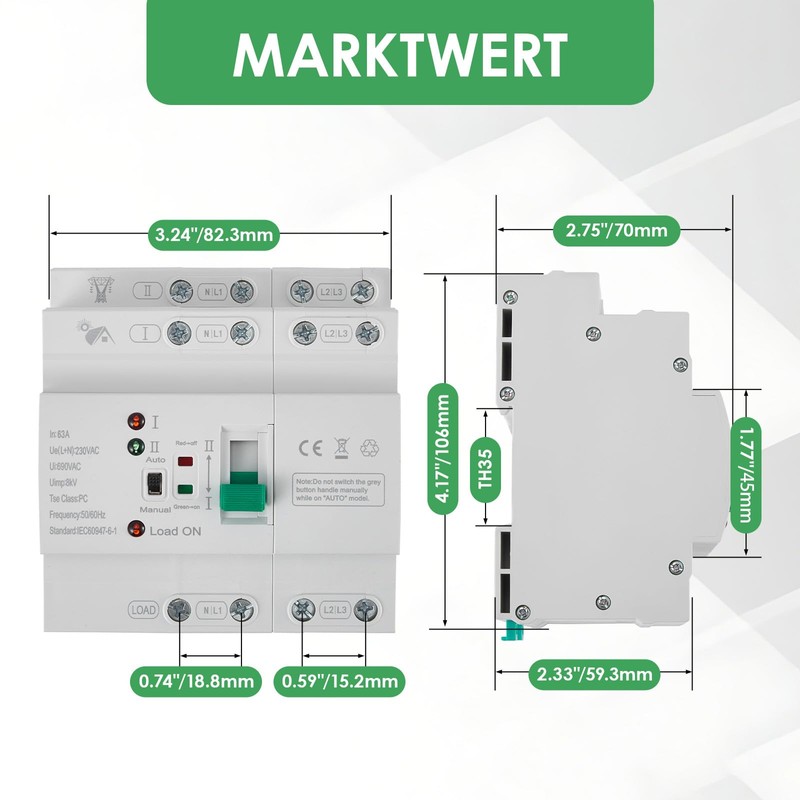 Automatic Transfer Switch 4P 63A 400V