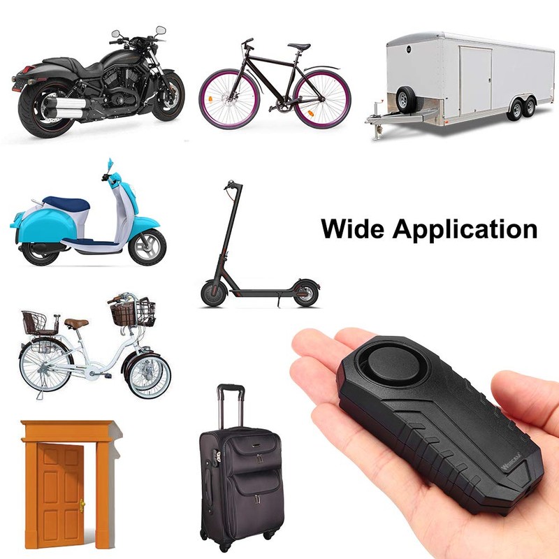wsdcam 113dB Bike Alarm Wireless Vibration Motion Sensor Waterproof Motorcycle