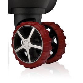 HoldFist （8 Pack） Luggage Wheel Covers for Most 8-Spinner Wheel Suitcases, Silicone Material for Mute and Shock Absorption (Deep Red)