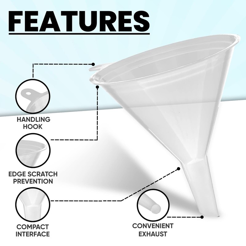 Liqvee Funnel Transparent in 4 Different Sizes (122, 101, 76