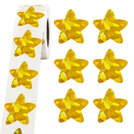 Gold Star Stickers for Kids Reward, Holographic Sparkly Metallic Foil Stickers for Student Planner and School Classroom Teacher Supplies