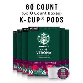 Starbucks K-Cup Coffee Pods, Dark Roast Hot or Iced Coffee, Caffè Verona, 60 Keurig Pods