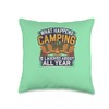 Camping Summer Vacation Fun Throw Pillow
