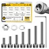 Mywish 244Pcs M5 Screw Metric Screw Assortment Kit 304 Stainless