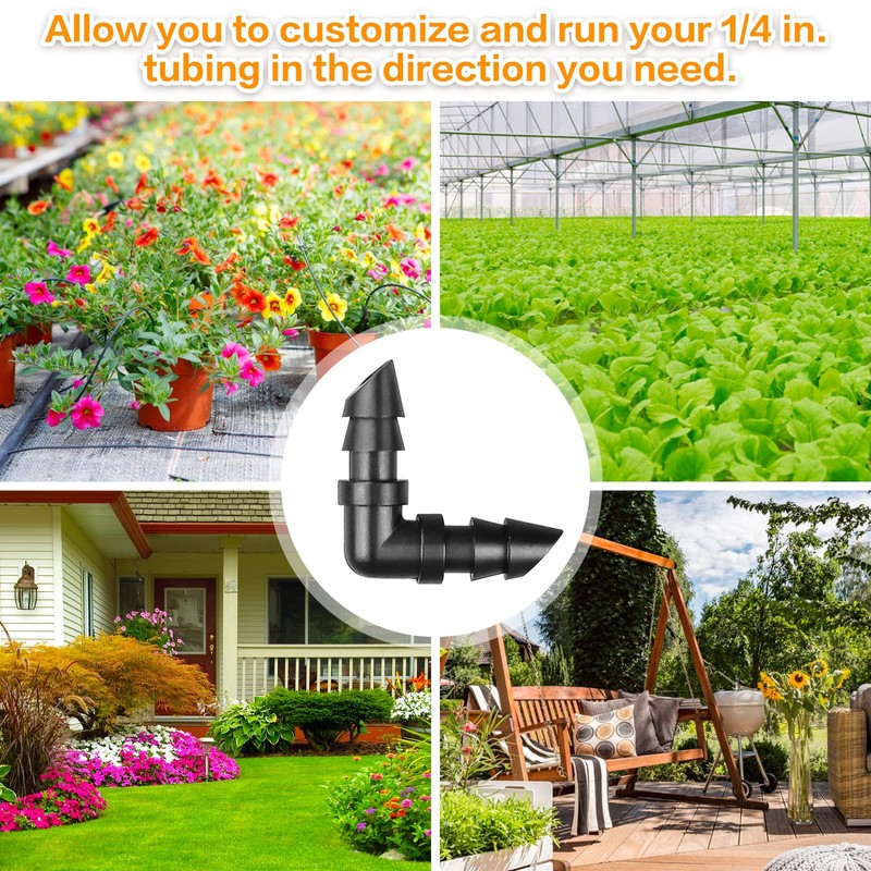 Gardrip Drip Irrigation Elbow Fittings：50 Pieces Barbed Elbow Irrigation Parts