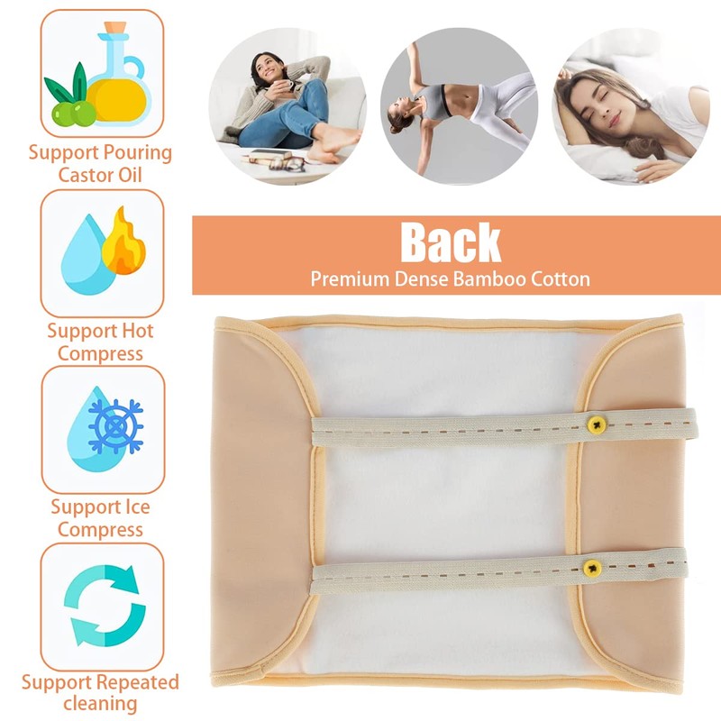 Castor Oil Pack Mess-Free Castoroil Pack Wrap with Adjustable Straps