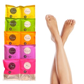 Jelly Pedicure Foot Soak Packets - 5Pcs Multi Pack Exfoliating Foot Spa Soak Including Orange, Lavender & More - Detoxifying Jelly Foot Soak for Pedicure - Moisturizing Foot Softening Soak - 5Pack