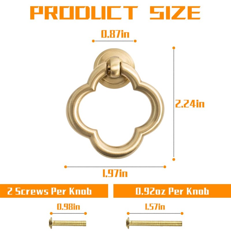 TKWINKT 12 Pack Cabinet Knobs, Zinc Alloy Dresser Knobs, Gold