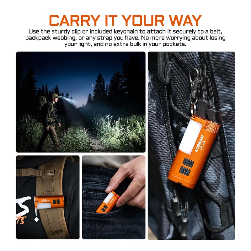 ACEBEAM UC3A EDC AAA Flashlight, 900 High Lumens Multi-Light Source