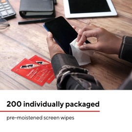Staples TECH Individually Wrapped Screen Wipes, 200/Pack (ST63058)