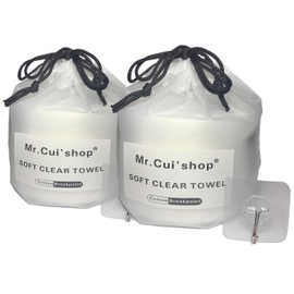 2 Roll 100% Natural Non-Woven Cotton Tissue - Wet or Dry Disposable Clean Face Towel - Makeup Remover - Clean Facial Soft Pads For Sensitive Skin - Water Wipes - Large Volume Cosmetic Pad - 80Pcs/Roll