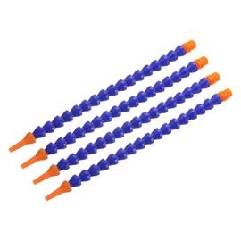 sourcing map 4Pcs G1/4" Thread Flexible Water Oil Coolant Pipe Hose, 300mm Plastic Adjustable Round Nozzle Cooling Pipe Hose with Internal Tube for Lathe CNC Water Cooling System