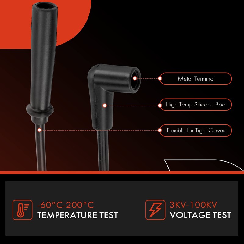 A-Premium Juego de 9 cables de bujía compatible con Jeep