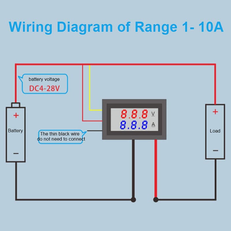 Mini Digital Voltmeter Ammeter DC 100V 10A Panel Amp Volt