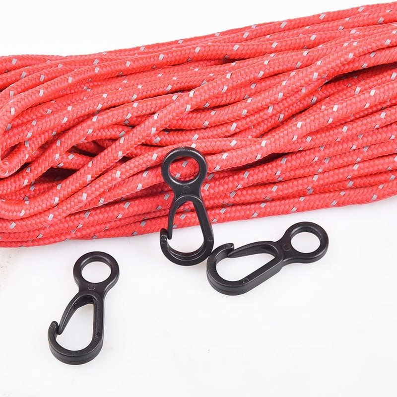 10pcs/Set Black Clip Hooks Outdoor Camping Light Accessories Camping Fixed