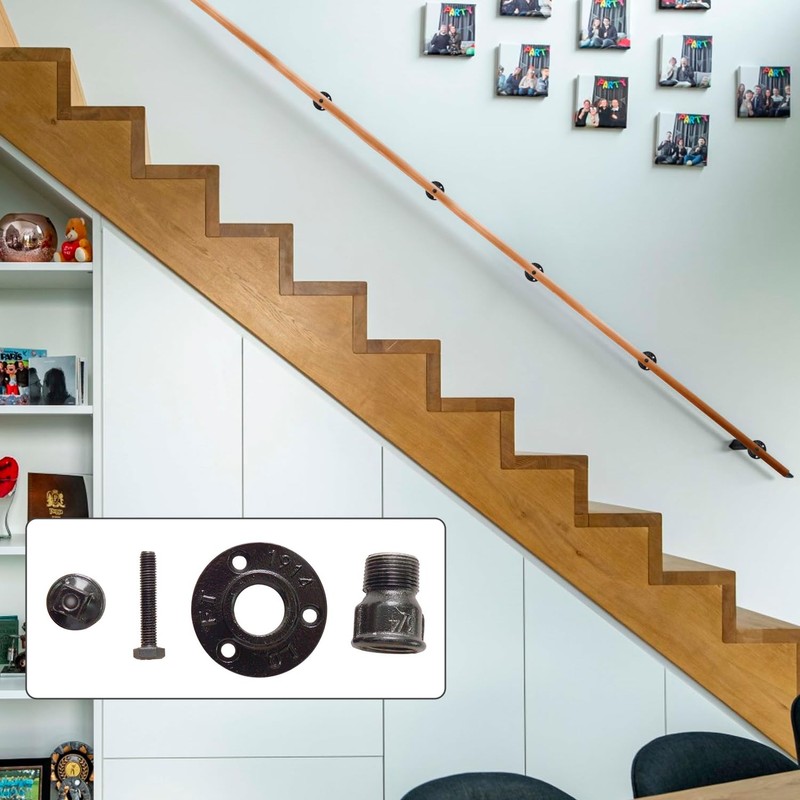 Handrail Holder Handrail Bracket Handrail Support Railing Brackets - Black