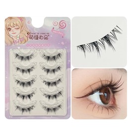 Natural False Eyelashes, 5 Pairs, Popular, Transparent Axis, Soft Core, Ultra Lightweight, Soft, Handmade, Actress Eyelashes, Cosplay Makeup False Eyelashes (AF01)