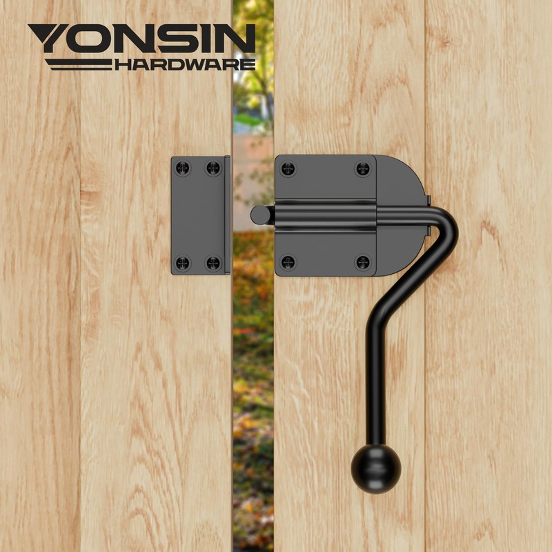 YONSIN Slide Bolt Gate Latch with Hook Heavy Duty, Sliding