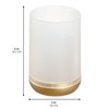 iDesign 3 Divided Sections for Bathroom or Vanity-Frost/Gold Toothbrush Holder