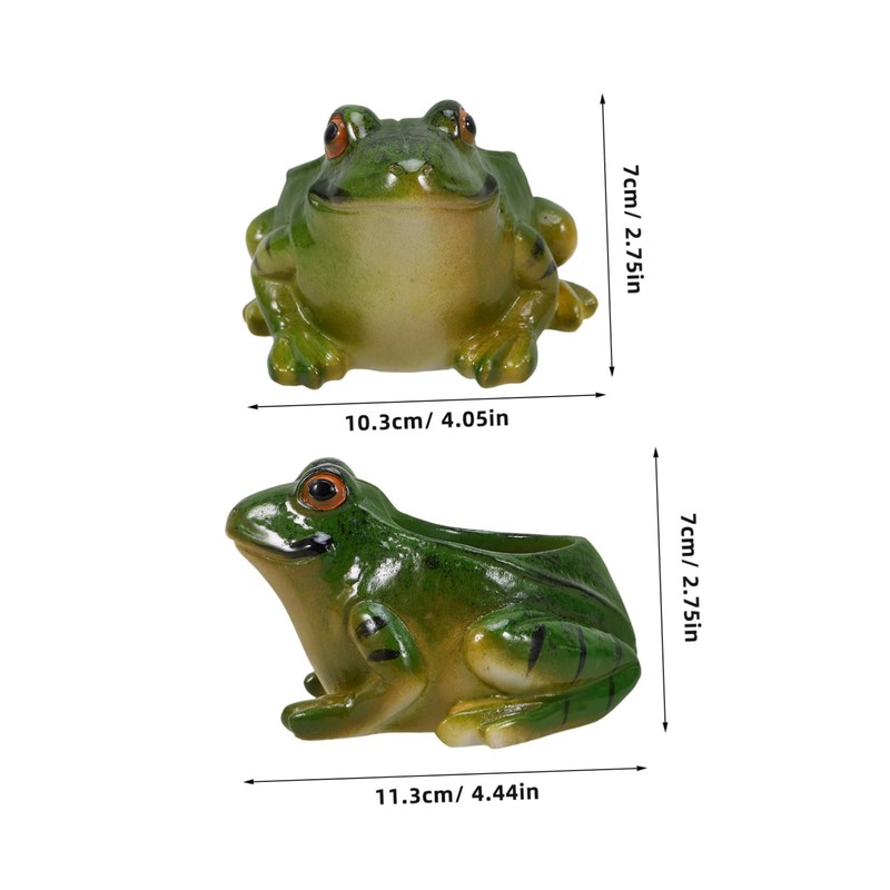 Gatuida Frog Shaped Ceramic Flowerpot Cute Desktop Planter for Succulents