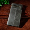 Le'aokuu Mens Genuine Leather Organizer Checkbook Card Case Bifold Wallet