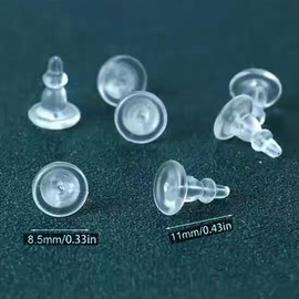 Clear Silicone Earring Backs, 50 Pack Hypoallergenic Replacement Stoppers for Stud, Post, Hoop, Fishhook Earrings, Comfortable